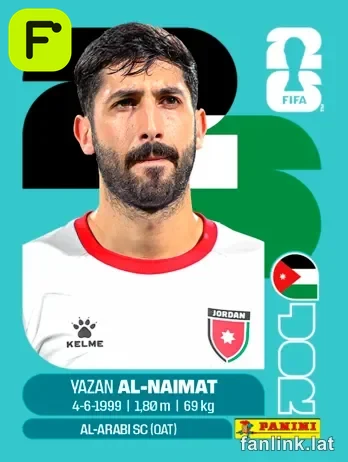 Yazan Al-Naimat #JOR16 — Lámina Panini FIFA World Cup 2026