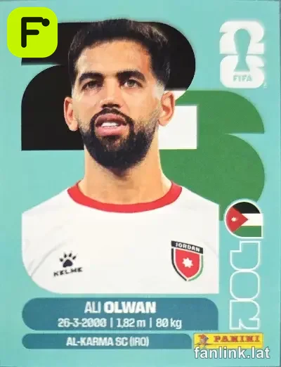 Ali Olwan #JOR18 — Lámina Panini FIFA World Cup 2026