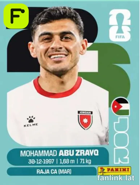 Mohammad Abu Zrayq #JOR19 — Lámina Panini FIFA World Cup 2026