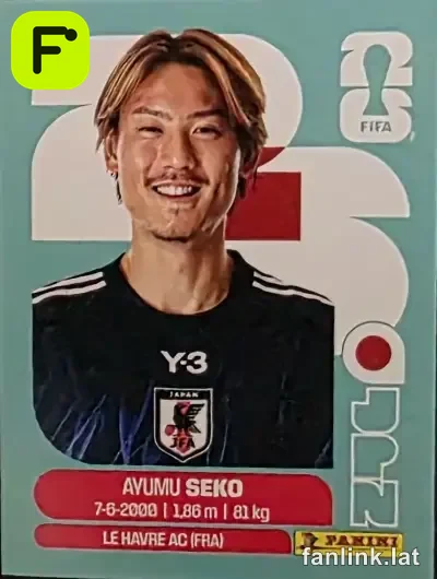 Ayumu Seko #JPN4 — Lámina Panini FIFA World Cup 2026