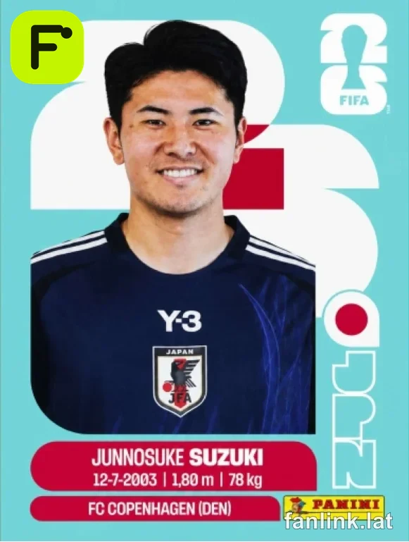 Junnosuke Suzuki #JPN5 — Lámina Panini FIFA World Cup 2026