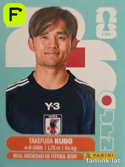 Takefusa Kubo #JPN12 — Lámina Panini FIFA World Cup 2026