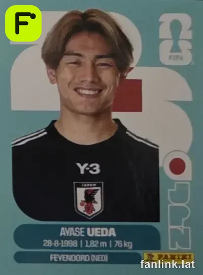Ayase Ueda #JPN20 — Lámina Panini FIFA World Cup 2026
