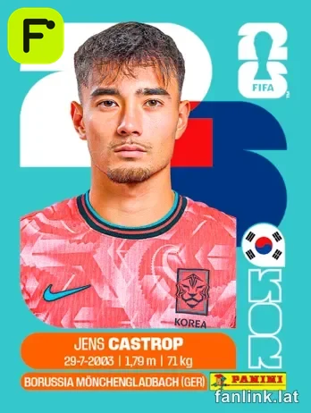 Jens Castrop #KOR15 — Lámina Panini FIFA World Cup 2026