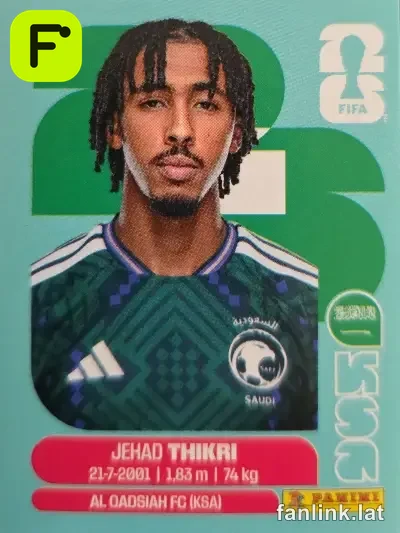 Jihad Thakri #KSA6 — Lámina Panini FIFA World Cup 2026