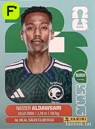 Nasser Aldawsari #KSA12 — Lámina Panini FIFA World Cup 2026