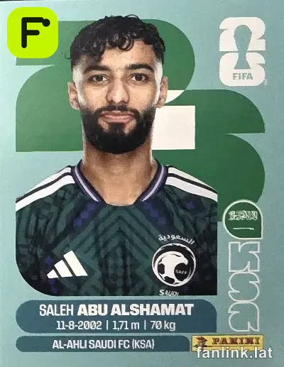 Saleh Abu Alshamat #KSA14 — Lámina Panini FIFA World Cup 2026