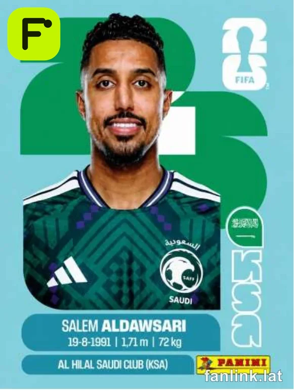 Salem Aldawsari #KSA16 — Lámina Panini FIFA World Cup 2026