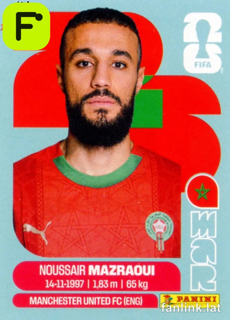 Noussair Mazraoui #MAR5 — Lámina Panini FIFA World Cup 2026