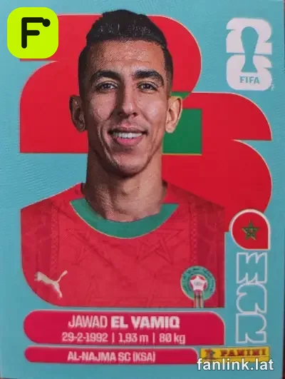 Jawad El Yamio #MAR8 — Lámina Panini FIFA World Cup 2026
