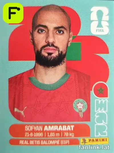 Sofyan Amrabat #MAR10 — Lámina Panini FIFA World Cup 2026