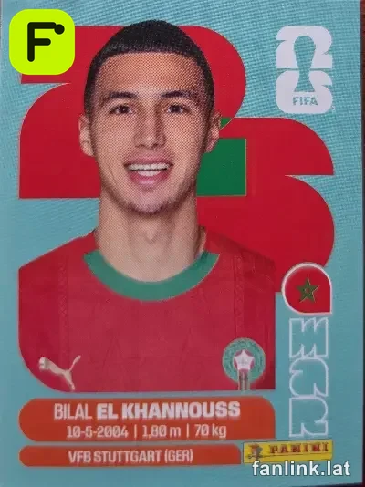 Bilal El Khannouss #MAR14 — Lámina Panini FIFA World Cup 2026