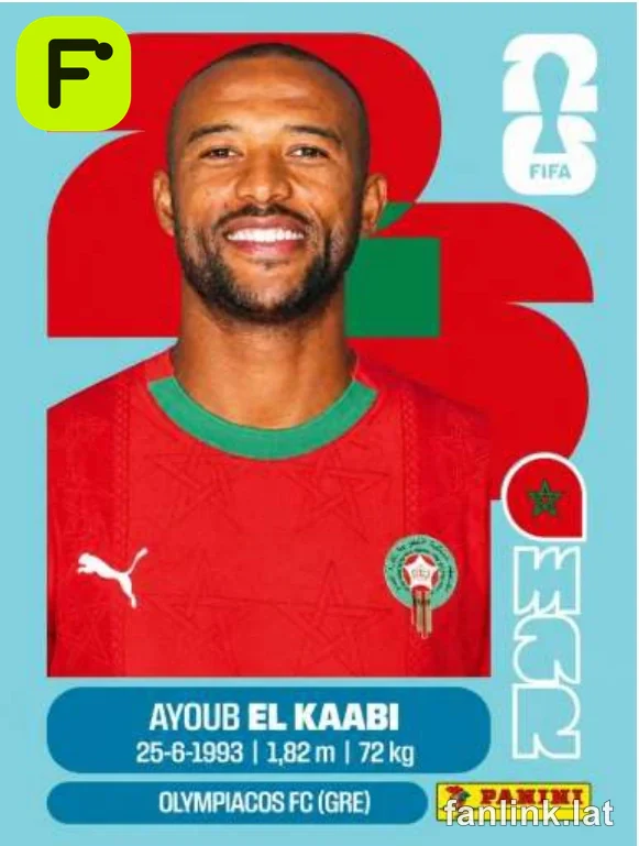 Ayoub El Kaabi #MAR20 — Lámina Panini FIFA World Cup 2026