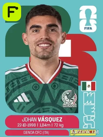 Johan Vasquez #MEX3 — Lámina Panini FIFA World Cup 2026