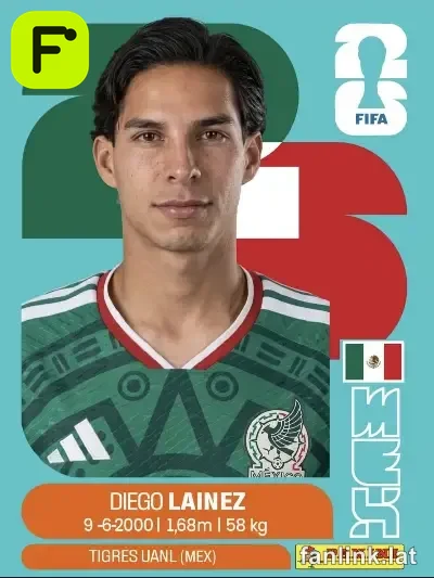 Diego Lainez #MEX8 — Lámina Panini FIFA World Cup 2026