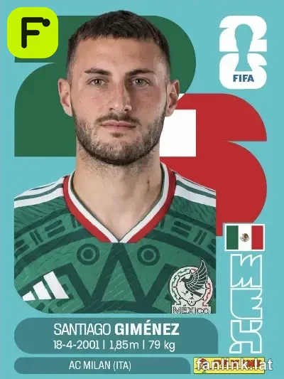 Santiago Giménez #MEX16 — Lámina Panini FIFA World Cup 2026