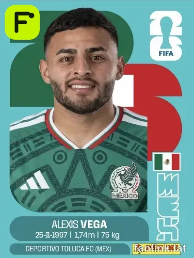 Alexis Vega #MEX18 — Lámina Panini FIFA World Cup 2026