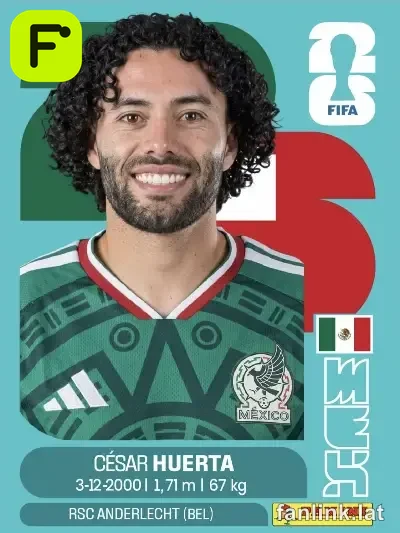 Cesar Huerta #MEX20 — Lámina Panini FIFA World Cup 2026