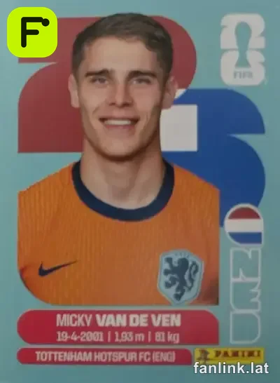 Micky van de Ven #NED4 — Lámina Panini FIFA World Cup 2026