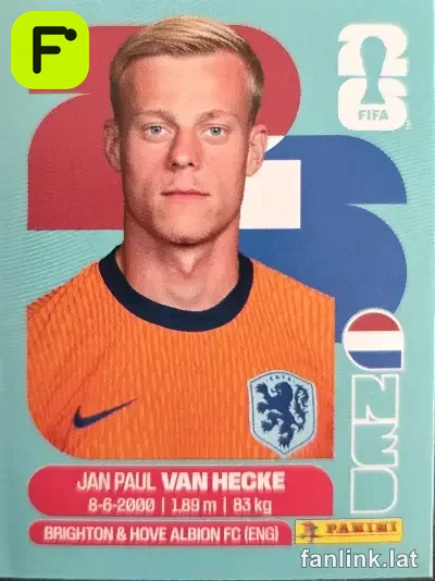 Jan Paul van Hecke #NED9 — Lámina Panini FIFA World Cup 2026