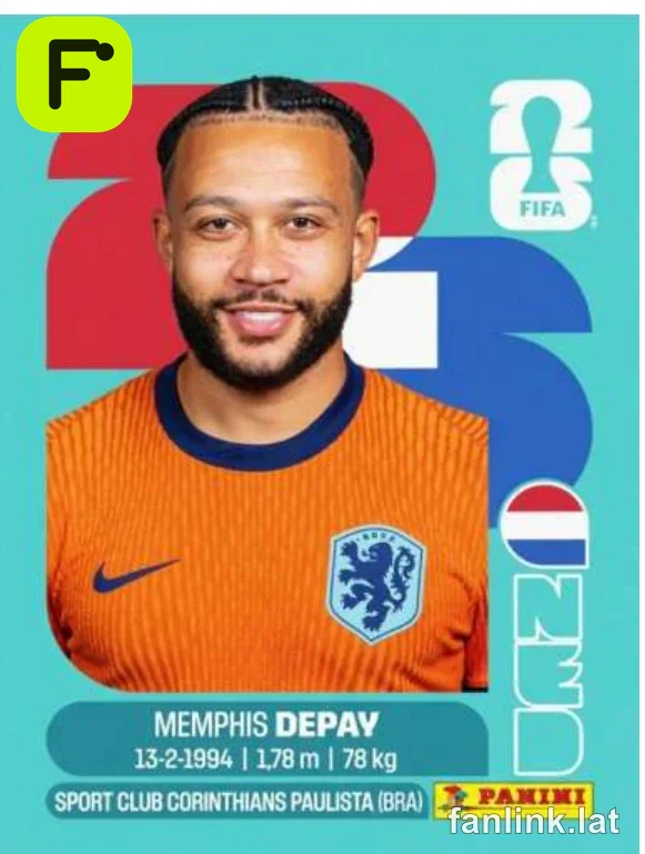 Memphis Depay #NED17 — Lámina Panini FIFA World Cup 2026