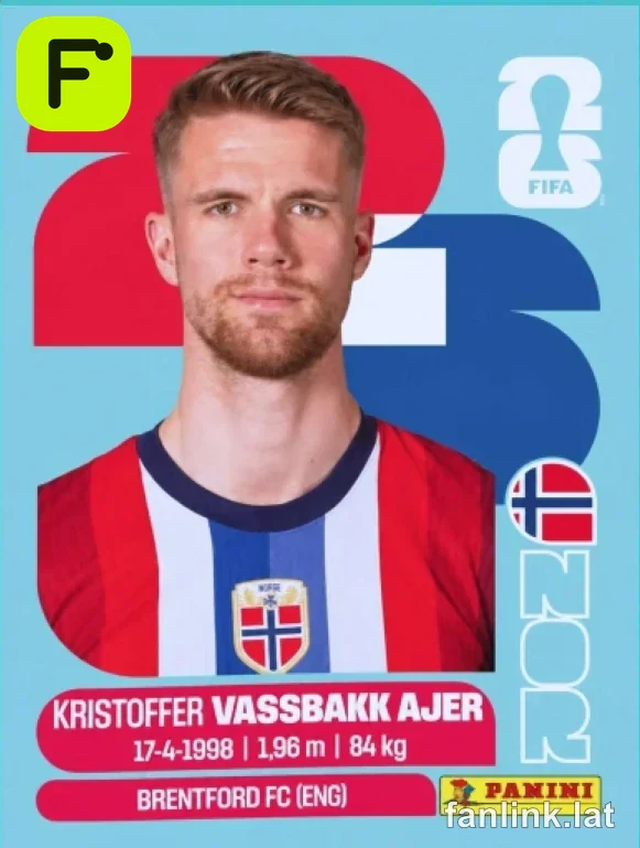 Kristoffer Vassbakk Ajer #NOR5 — Lámina Panini FIFA World Cup 2026