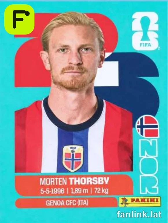 Morten Thorsby #NOR9 — Lámina Panini FIFA World Cup 2026