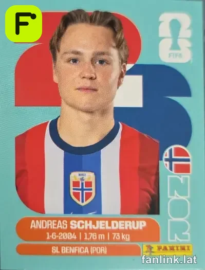 Andreas Schjelderup #NOR12 — Lámina Panini FIFA World Cup 2026