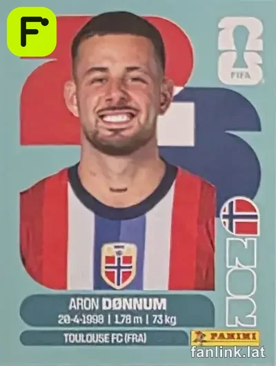 Aron Dønnum #NOR17 — Lámina Panini FIFA World Cup 2026