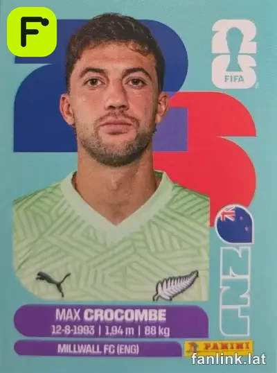 Max Crocombe Payne #NZL2 — Lámina Panini FIFA World Cup 2026