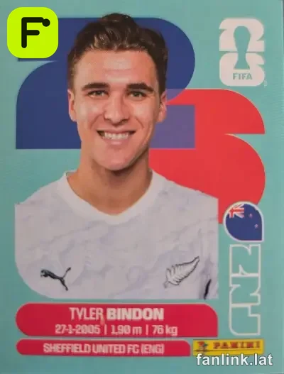 Tyler Bindon #NZL7 — Lámina Panini FIFA World Cup 2026