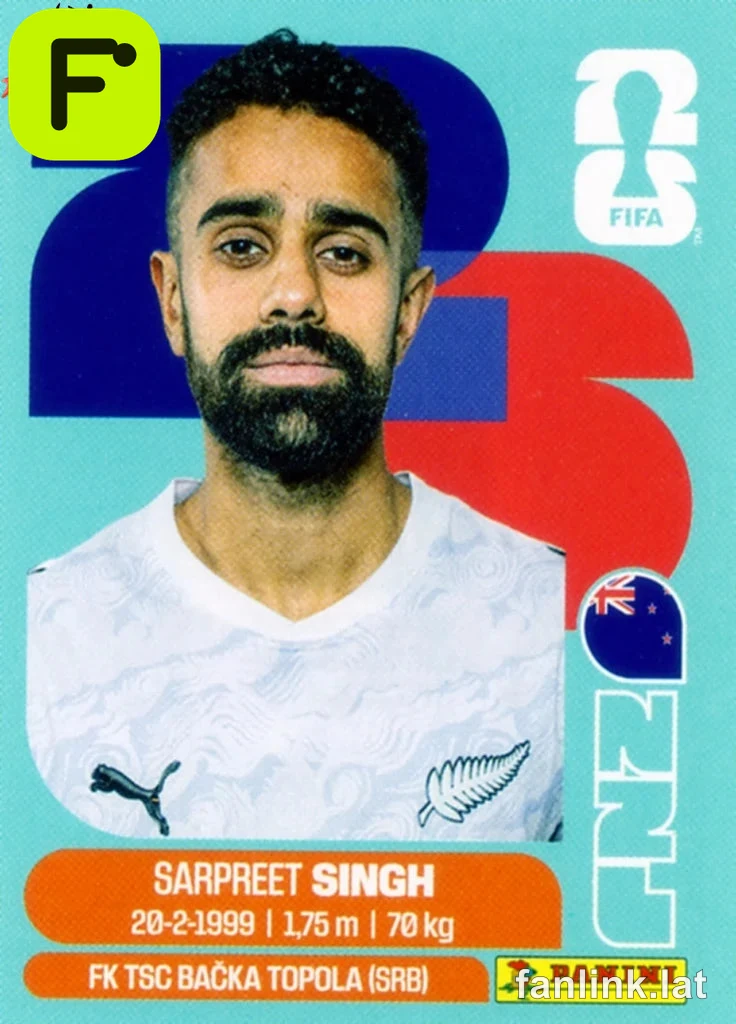 Sarpreet Singh #NZL11 — Lámina Panini FIFA World Cup 2026
