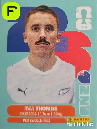 Ryan Thomas #NZL12 — Lámina Panini FIFA World Cup 2026