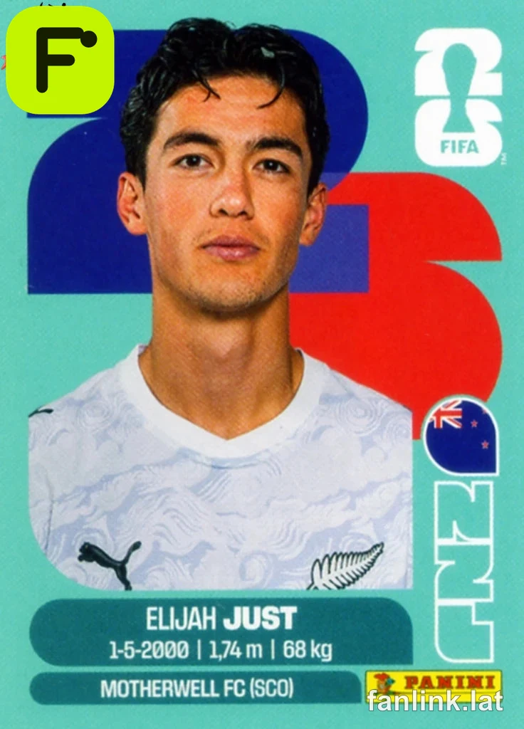 Elijah Just #NZL18 — Lámina Panini FIFA World Cup 2026