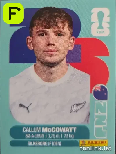 Callum McCowatt #NZL19 — Lámina Panini FIFA World Cup 2026