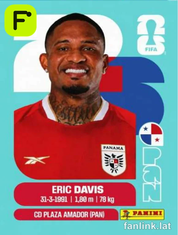 Eric Davis #PAN7 — Lámina Panini FIFA World Cup 2026