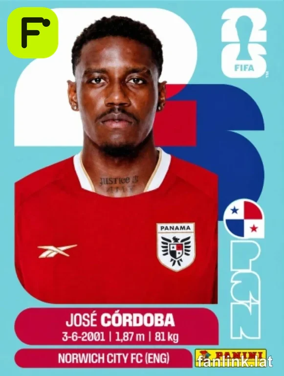 Jose Cordoba #PAN8 — Lámina Panini FIFA World Cup 2026