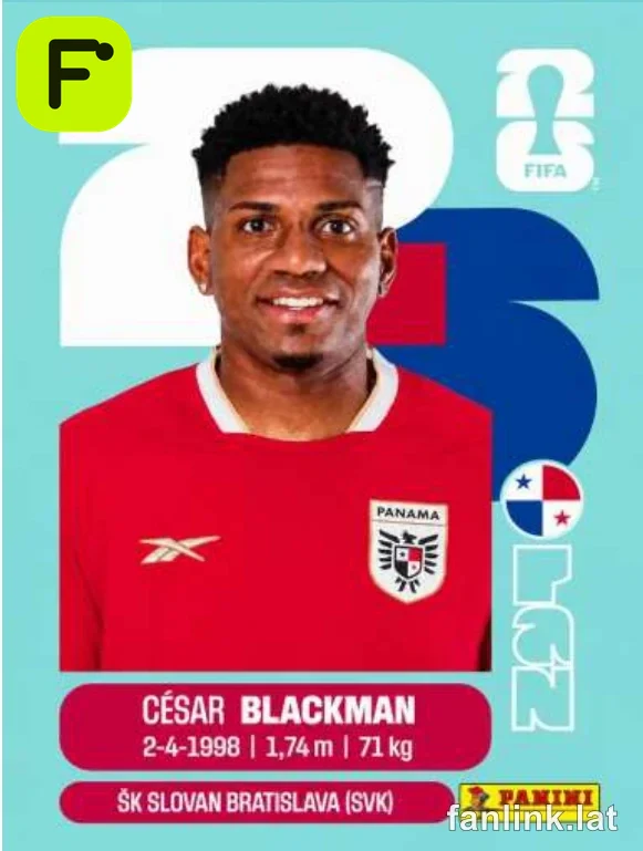 Cesar Blackman #PAN9 — Lámina Panini FIFA World Cup 2026