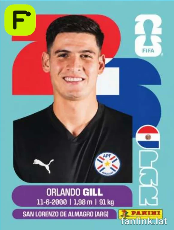 Orlando Gill #PAR3 — Lámina Panini FIFA World Cup 2026