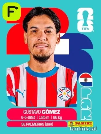 Gustavo Gomez #PAR4 — Lámina Panini FIFA World Cup 2026