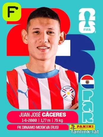 Juan José Cáceres #PAR6 — Lámina Panini FIFA World Cup 2026