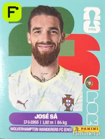 Jose Sa #POR3 — Lámina Panini FIFA World Cup 2026