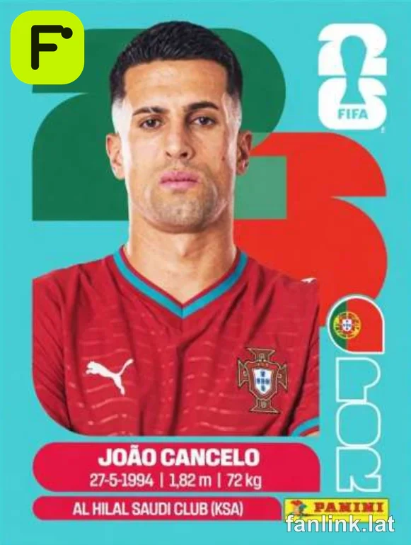 João Cancelo #POR5 — Lámina Panini FIFA World Cup 2026