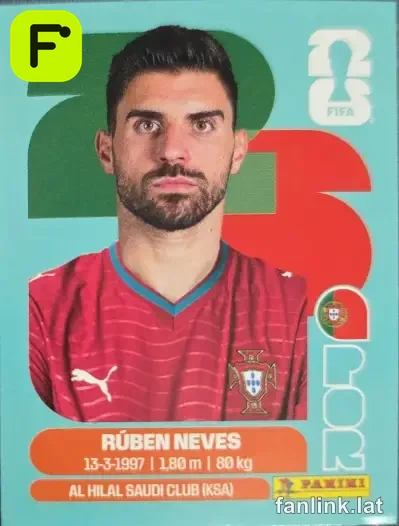 Ruben Neves #POR11 — Lámina Panini FIFA World Cup 2026