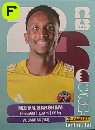 Meshaal Barsham #QAT2 — Lámina Panini FIFA World Cup 2026