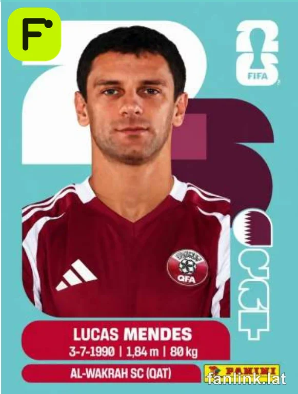 Lucas Mendes #QAT4 — Lámina Panini FIFA World Cup 2026
