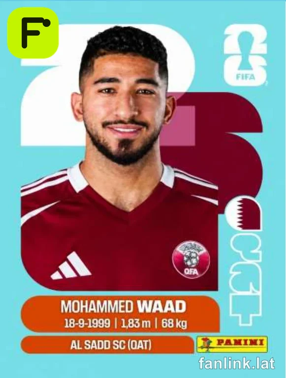 Mohammed Waad #QAT14 — Lámina Panini FIFA World Cup 2026
