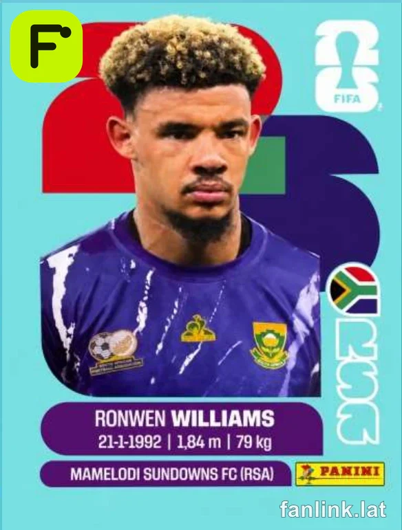 Ronwen Williams #RSA2 — Lámina Panini FIFA World Cup 2026