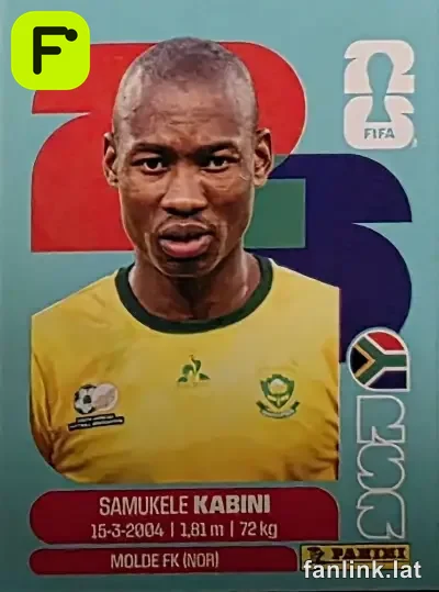 Samukele Kabini #RSA5 — Lámina Panini FIFA World Cup 2026