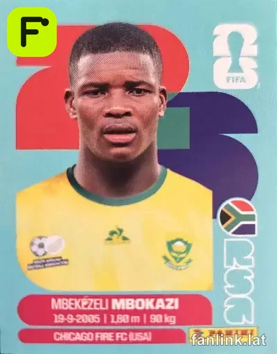 Mbekezeli Mbokazi #RSA6 — Lámina Panini FIFA World Cup 2026